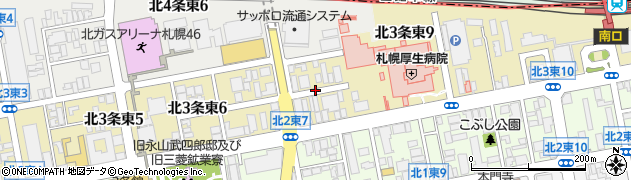 北海道札幌市中央区北３条東周辺の地図