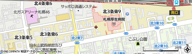 北海道札幌市中央区北３条東8丁目周辺の地図