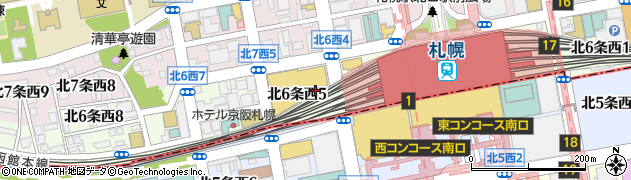 北海道札幌市北区北６条西周辺の地図