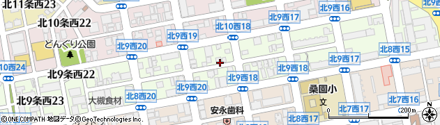 北海道札幌市中央区北９条西周辺の地図