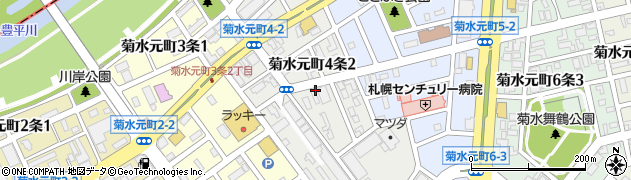 北海道札幌市白石区菊水元町４条周辺の地図