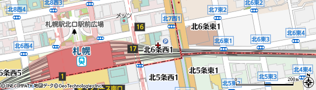 北海道札幌市北区北６条西1丁目周辺の地図