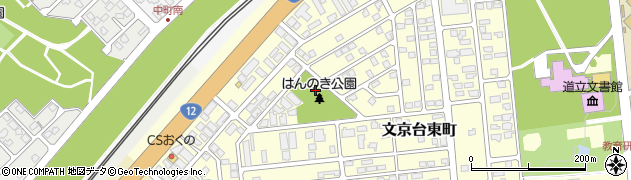 北海道江別市文京台東町周辺の地図