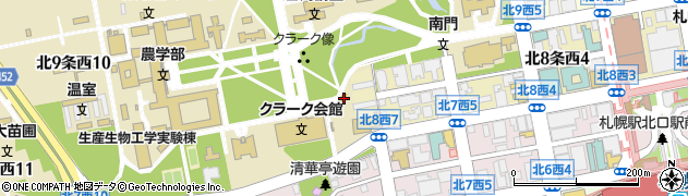 北海道札幌市北区北８条西周辺の地図