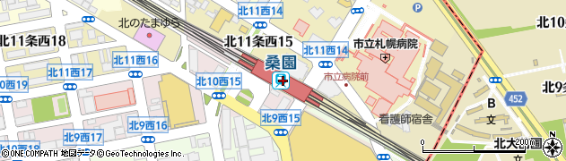 桑園駅周辺の地図