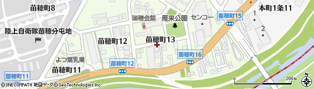 北海道札幌市東区苗穂町13丁目周辺の地図