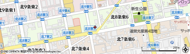 セブンイレブン札幌北８条東５丁目店周辺の地図