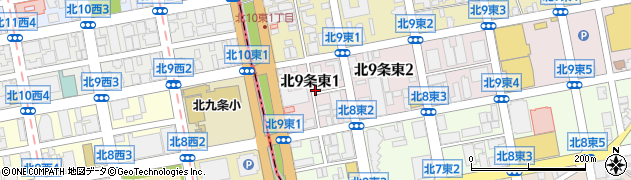 北海道札幌市東区北９条東1丁目周辺の地図