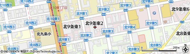 北海道札幌市東区北９条東2丁目周辺の地図