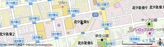 北海道札幌市東区北９条東6丁目周辺の地図