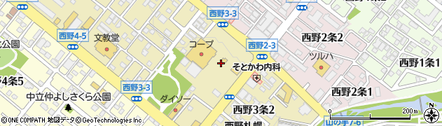 モスバーガー札幌西野店周辺の地図