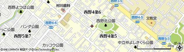 北海道札幌市西区西野４条周辺の地図