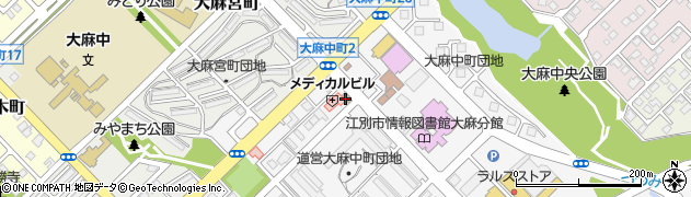 江別大麻郵便局周辺の地図