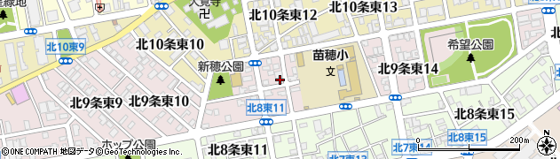 北海道札幌市東区北９条東12丁目周辺の地図