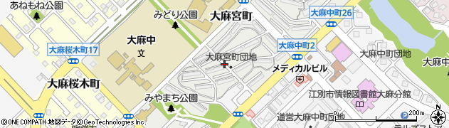 北海道江別市大麻宮町周辺の地図
