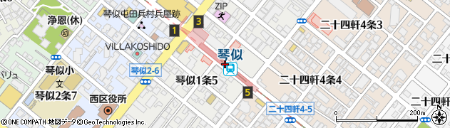 北海道札幌市西区周辺の地図