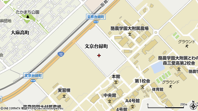 〒069-0836 北海道江別市文京台緑町の地図