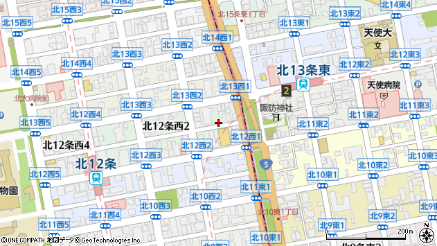 〒001-0012 北海道札幌市北区北十二条西１丁目の地図