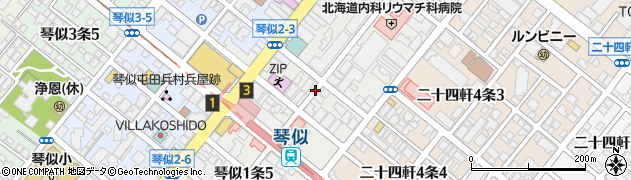 北海道札幌市西区琴似１条周辺の地図