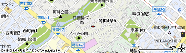 北海道札幌市西区琴似４条周辺の地図