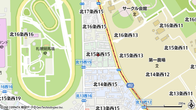 〒060-0015 北海道札幌市中央区北十五条西の地図