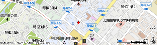 北海道札幌市西区琴似２条周辺の地図