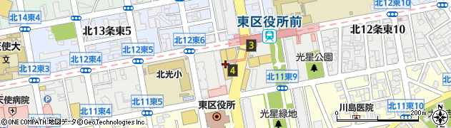 東光ストア　東区役所駅前店周辺の地図