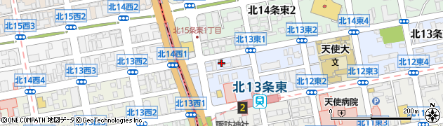 北海道警察本部　東警察署交番・警備派出所北十三条周辺の地図