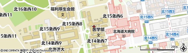 北海道大学　医学部北海道大学白菊会周辺の地図