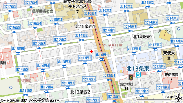 〒001-0014 北海道札幌市北区北十四条西４丁目の地図