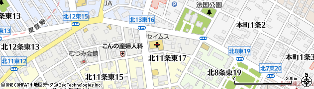 ローソン札幌北１２東十七丁目店周辺の地図