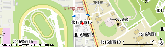 北海道札幌市中央区北１７条西周辺の地図