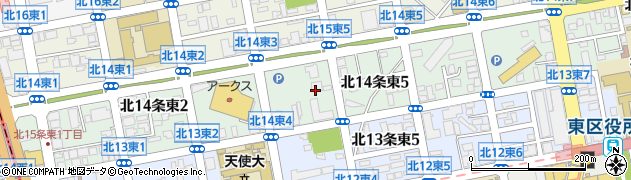 北海道札幌市東区北１４条東周辺の地図