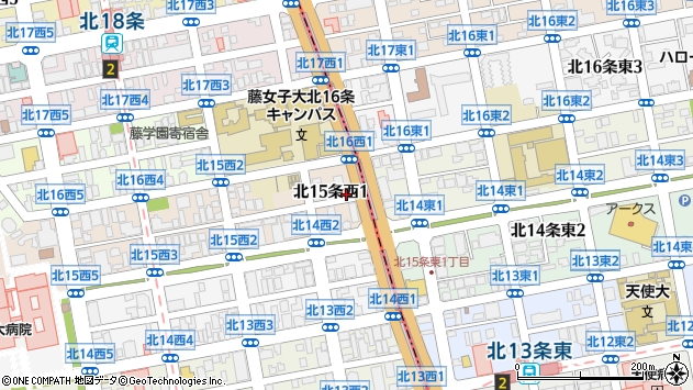 〒001-0015 北海道札幌市北区北十五条西５丁目の地図