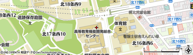 北海道大学　附属図書館北分館事務室周辺の地図