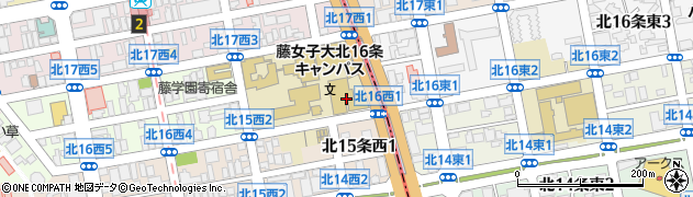 藤女子大学　北１６条キャンパス周辺の地図