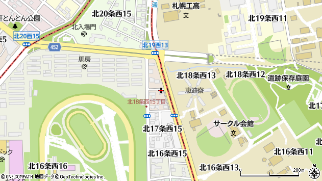 〒060-0018 北海道札幌市中央区北十八条西の地図