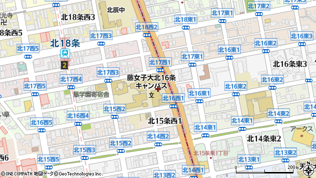 〒001-0016 北海道札幌市北区北十六条西４丁目の地図