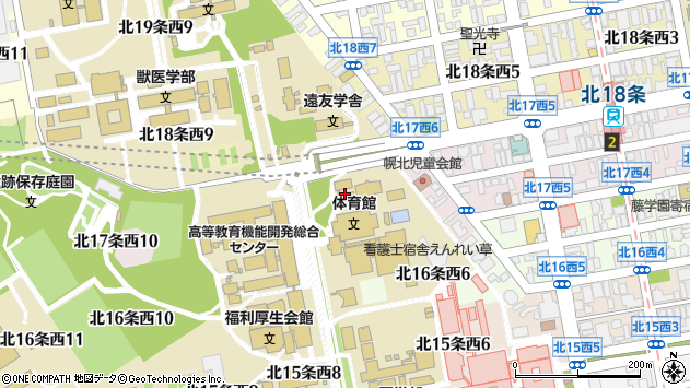 〒060-0817 北海道札幌市北区北十七条西１２丁目の地図