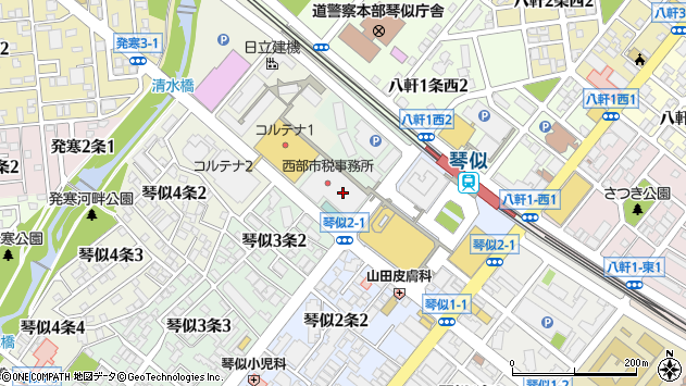 〒063-0813 北海道札幌市西区琴似三条の地図