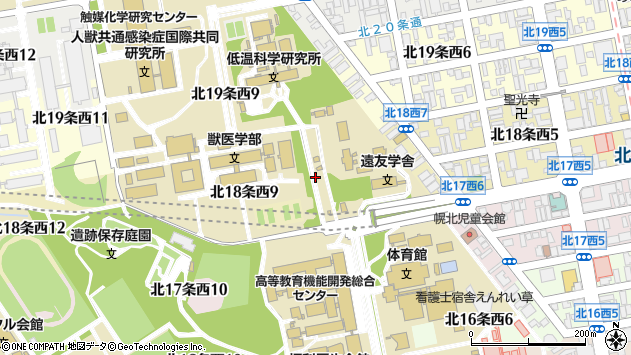 〒060-0818 北海道札幌市北区北十八条西１２丁目の地図