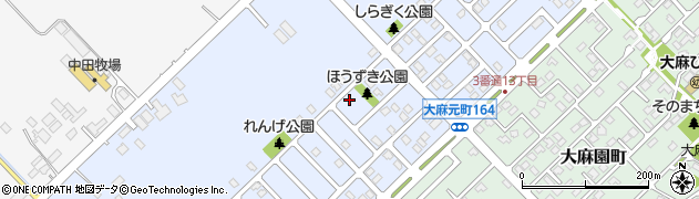 北海道江別市大麻元町168-69周辺の地図