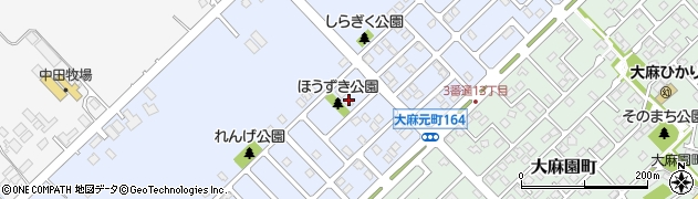 北海道江別市大麻元町168-73周辺の地図