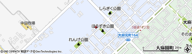 北海道江別市大麻元町168-62周辺の地図