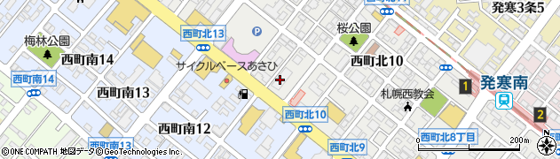 株式会社花の博善社　西店周辺の地図