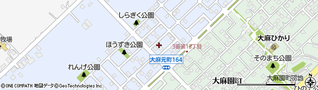 北海道江別市大麻元町164-37周辺の地図