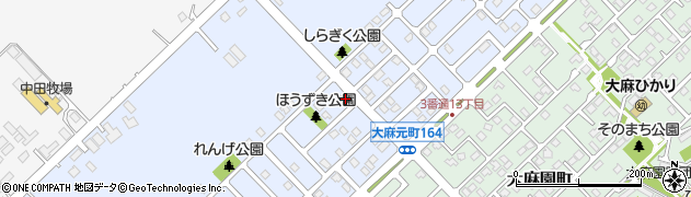 北海道江別市大麻元町168-79周辺の地図