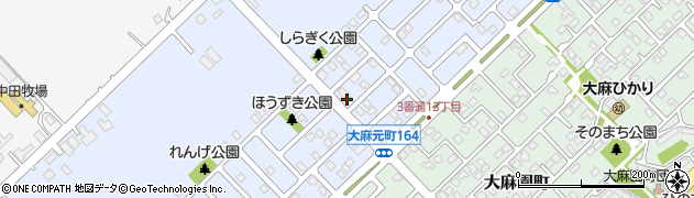 北海道江別市大麻元町164-35周辺の地図