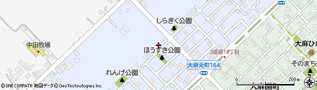 北海道江別市大麻元町168-82周辺の地図