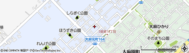 北海道江別市大麻元町164-39周辺の地図